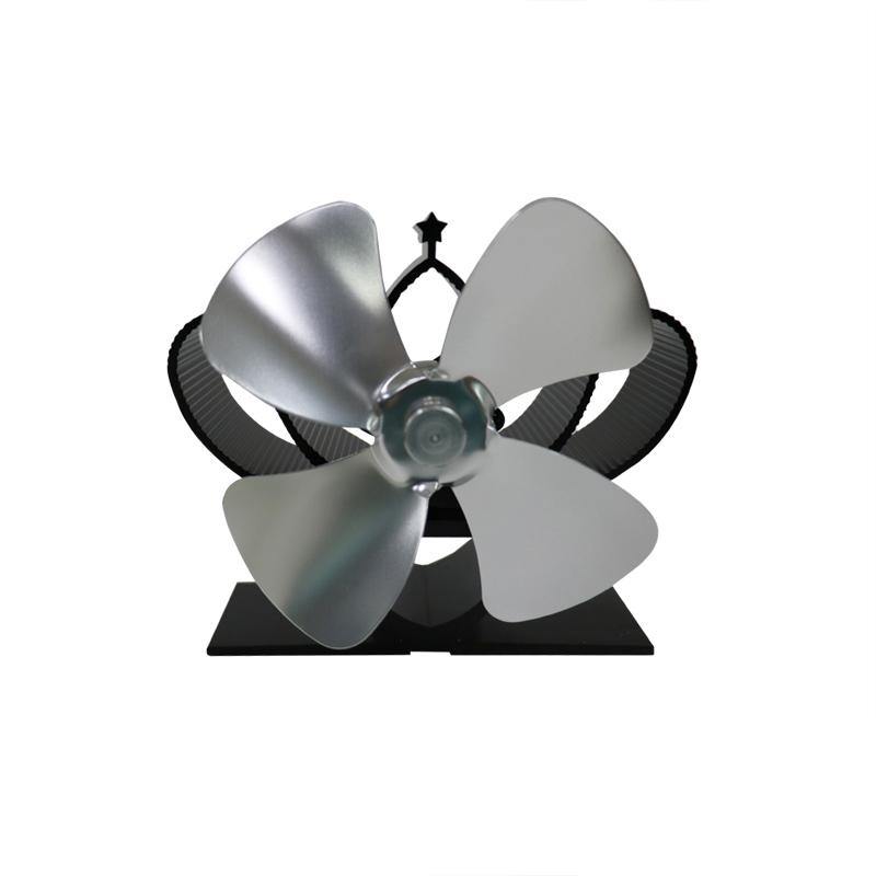 4-Blade Heat Powered Stove Fan Silent Quiet Anodizing Aluminum Fan - MRSLM