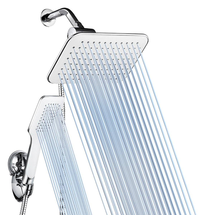 5Pcs/Set Rainfall Shower Head Combo High Pressure Dual Shower Head Handheld Bath Shower Set 10 Inch - MRSLM