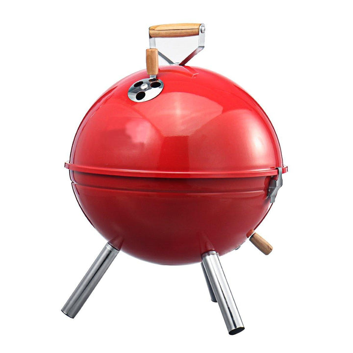 Portable Iron Kettle BBQ Grill Outdoor Camping Travel Charcoal Stove With Vent - MRSLM