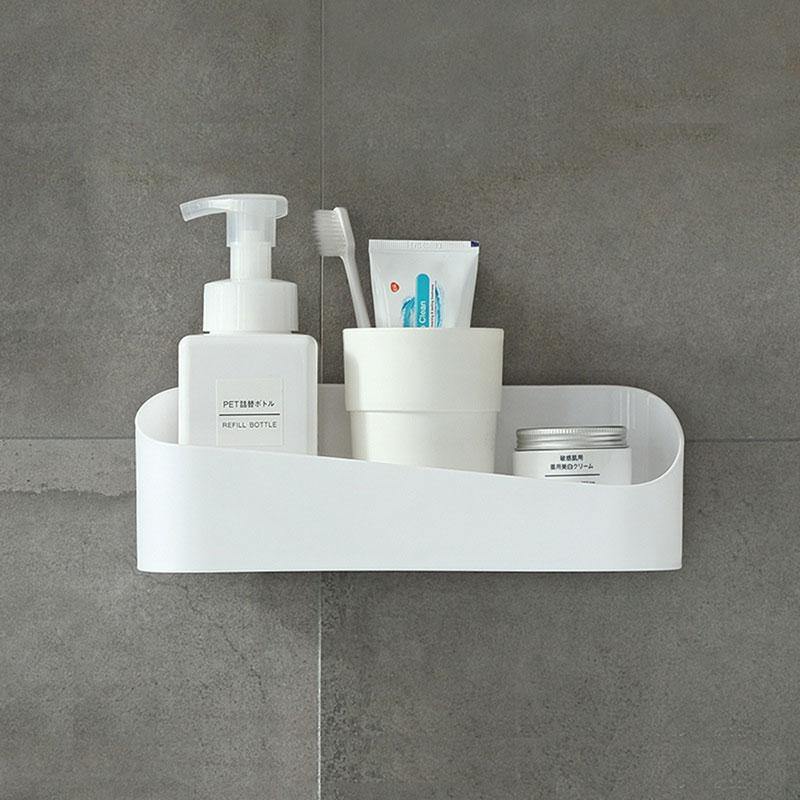 Irregular Art Geometrical Style Bathroom Kitchen Storage Container Shelf Cosmetics Collection Box Wall Powerful Paste Saving Space Bathroom Vanity Dresser Necessaries - MRSLM