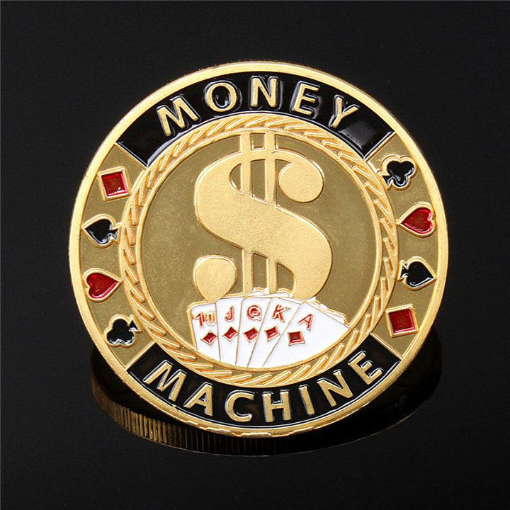 40*2.5mm Metal Poker Guard Card Protector Coin Chip Color Gold Plated With Round Plastic Case - MRSLM