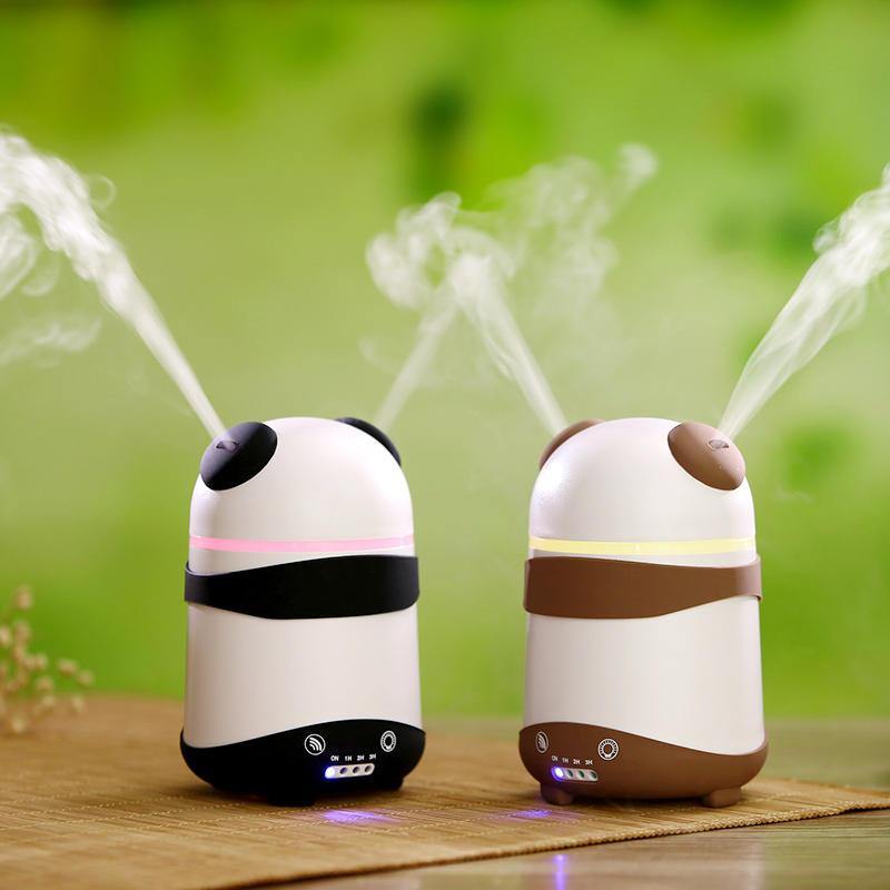 Panda Dual-Nozzle Ultrasonic Aroma Diffuser Air Humidifier Aromatherapy Mist Maker Low Noise - MRSLM