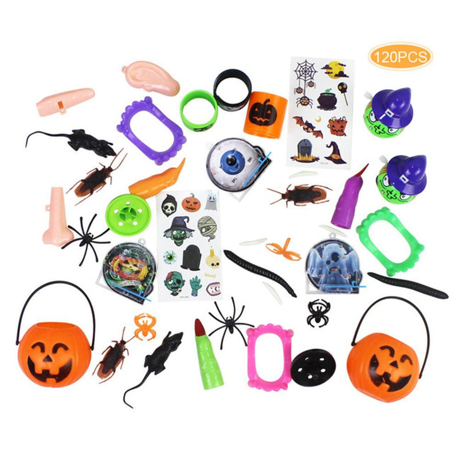 120PCS Mischievous Insect & Halloween Tricky Toys for Children's Party Games - MRSLM