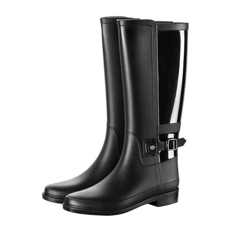 Rain Boots Ladies Water Shoes High Tube Long Tube Outer Wear Waterproof Rubber Shoes - MRSLM