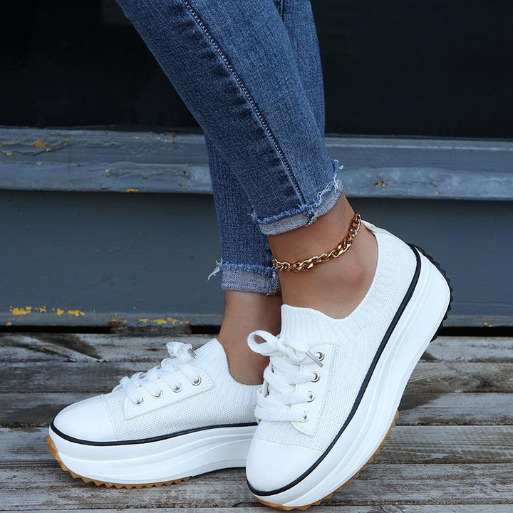 Fashion Women's Low-top Platform Canvas Shoes - MRSLM