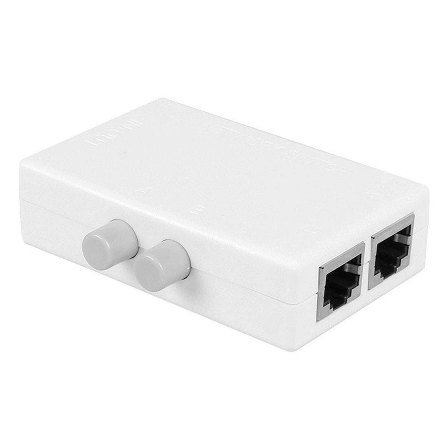 UTP CAT5E 2 Ports AB Manual Network Sharing Switch Box 2 In 1 Out/1 In 2 Out RJ45 Network Ethernet Switcher Adapter - MRSLM