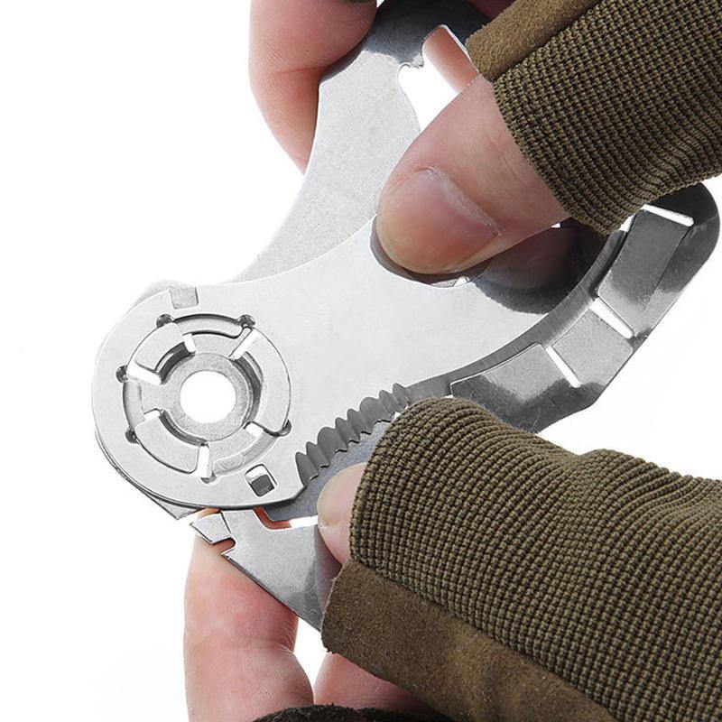 EDC Multifunctional Tools Mini Bottle Opener Screwdriver Stainless Fold Camping Tactical Folding Pocket Ring Outdoor Tools - MRSLM