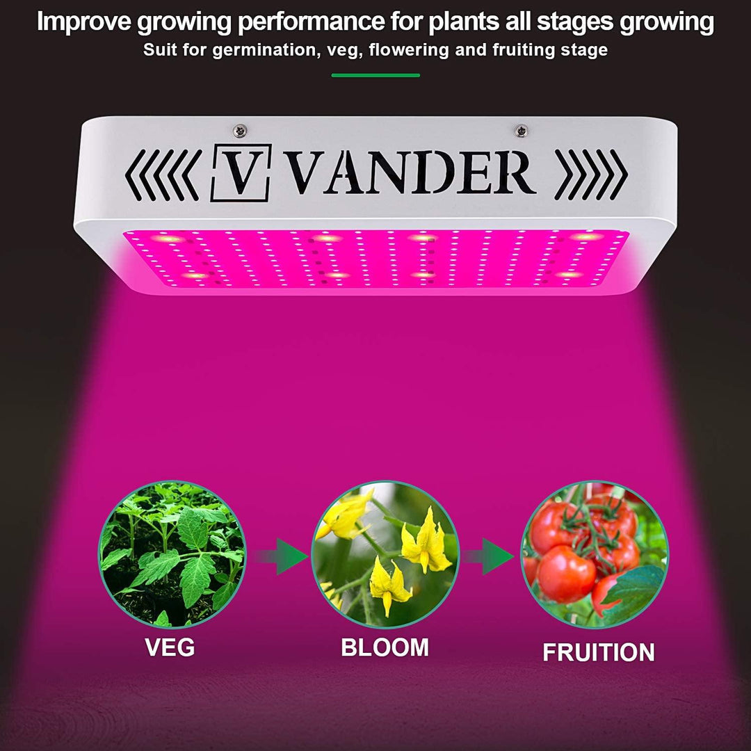 V VANDER LIFE 2000W LED Plant Grow Light,with Adjustable Rope,Full Spectrum Plant Light for Indoor Plants Veg and Flower - MRSLM