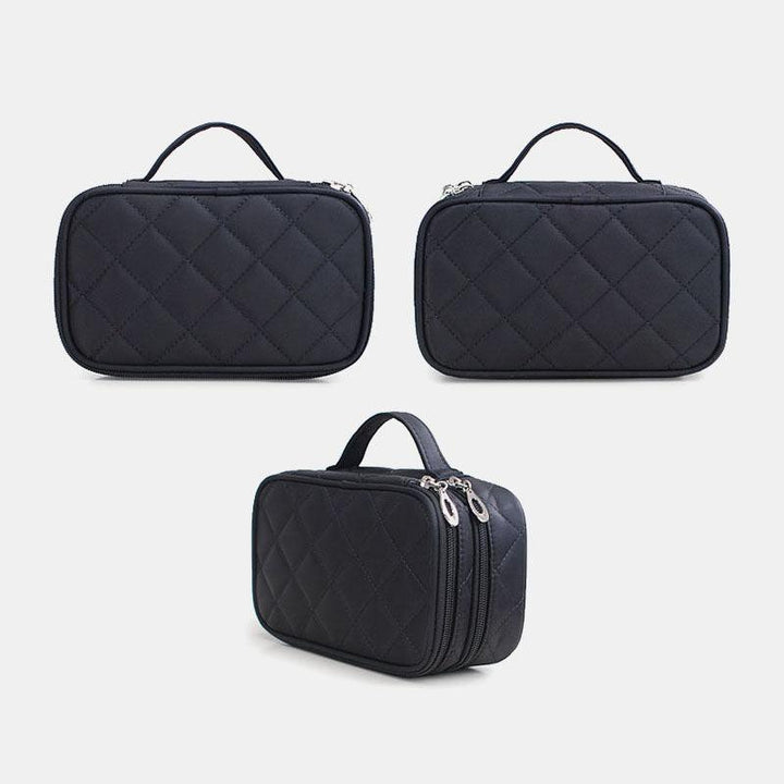 Women Waterproof Solid Travel Double Layer Storage Cosmetic Bag - MRSLM