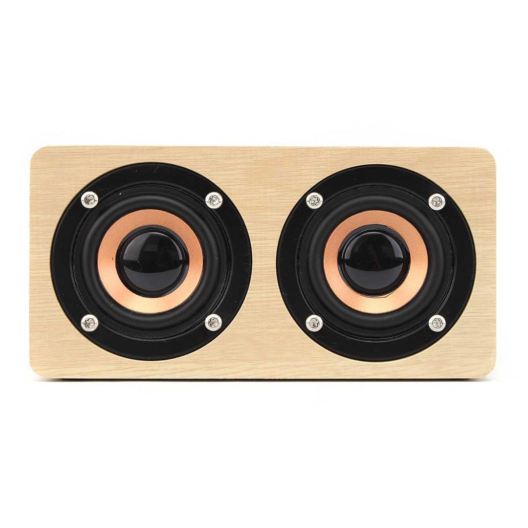 W5 Wireless bluetooth Dual Speaker Wooden Speaker (Yellow) - MRSLM