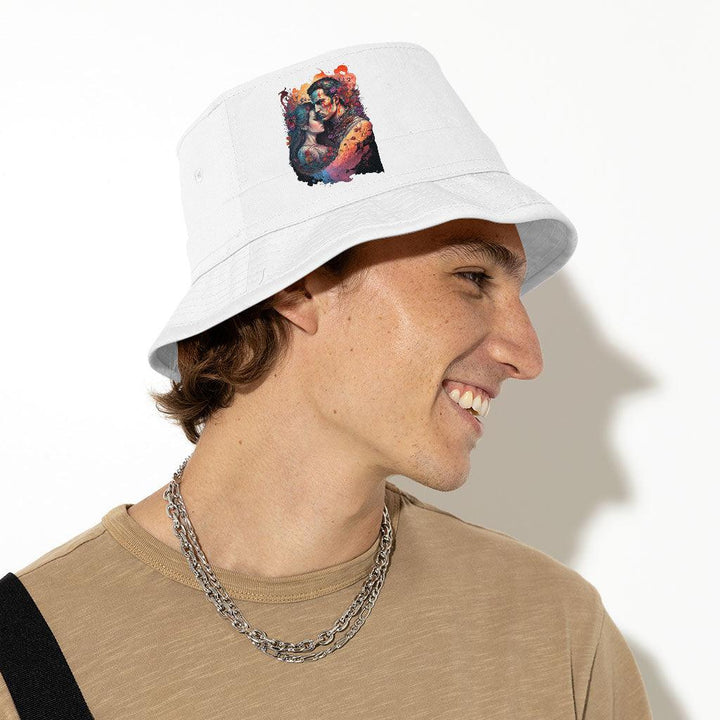 Floral Print Bucket Hat - Love Hat - Graphic Bucket Hat - MRSLM