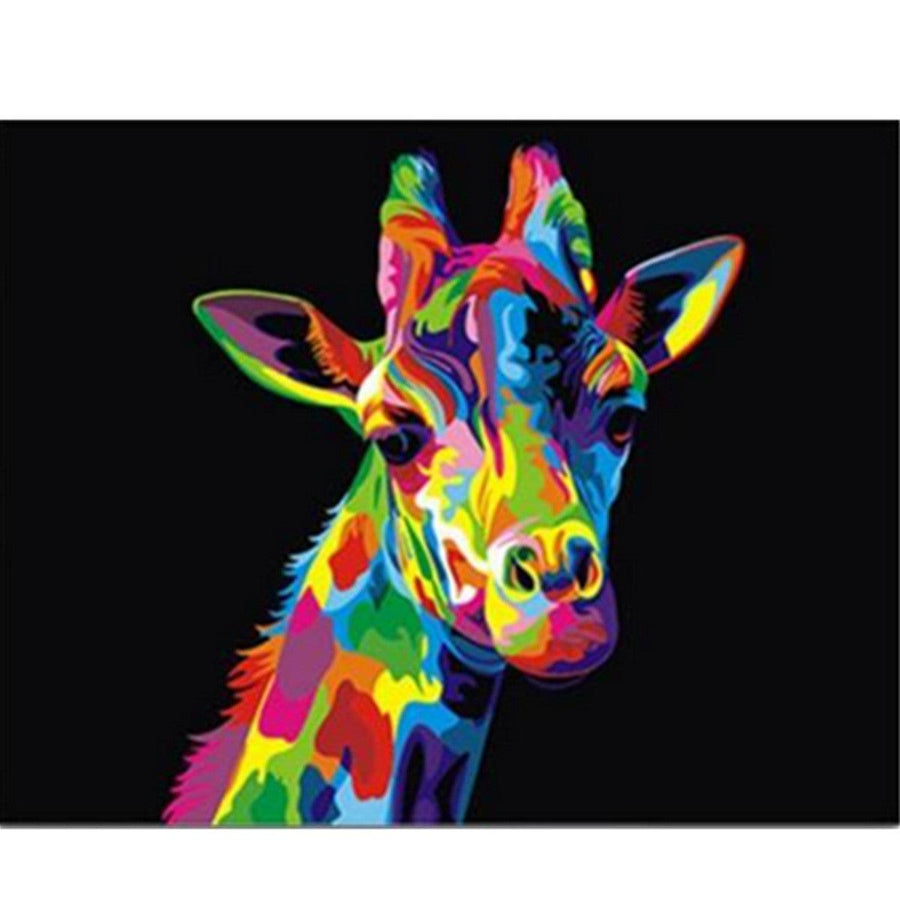 Oil Painting By Number Kit Colorful Giraffe Painting DIY Acrylic Pigment Painting By Numbers Set Hand Craft Art Supplies - MRSLM