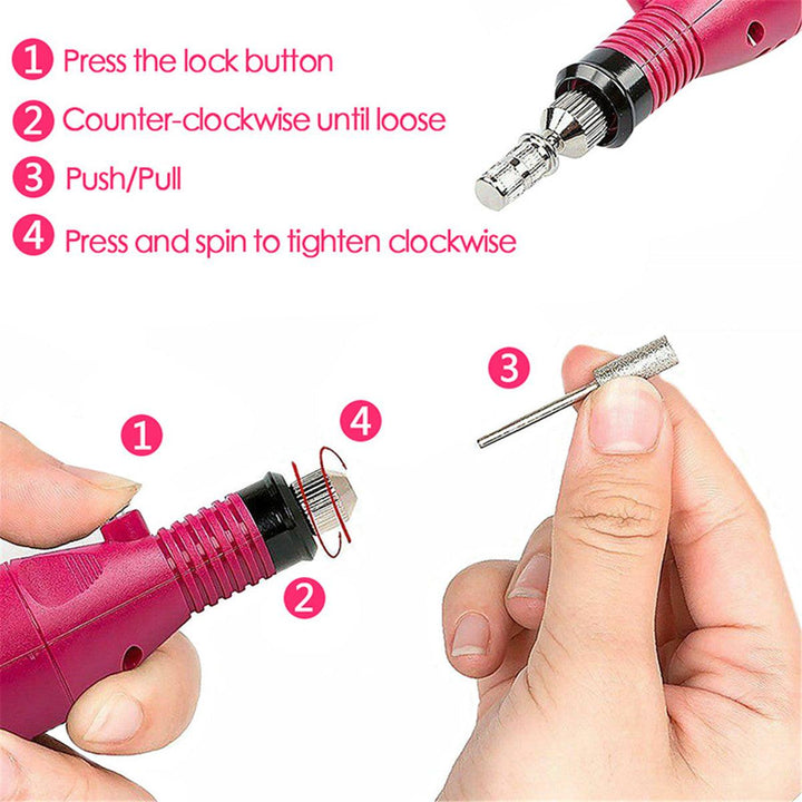 Dual Light Source UV Nail Lamp LED Light Therapy Machine Polishing Pen Set (#1) - MRSLM