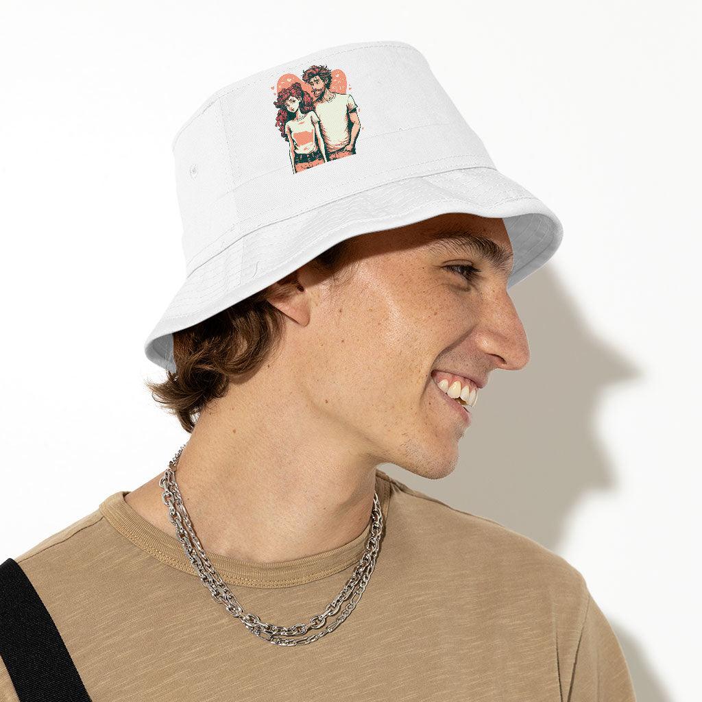 Love Print Bucket Hat - Romantic Hat - Printed Bucket Hat - MRSLM