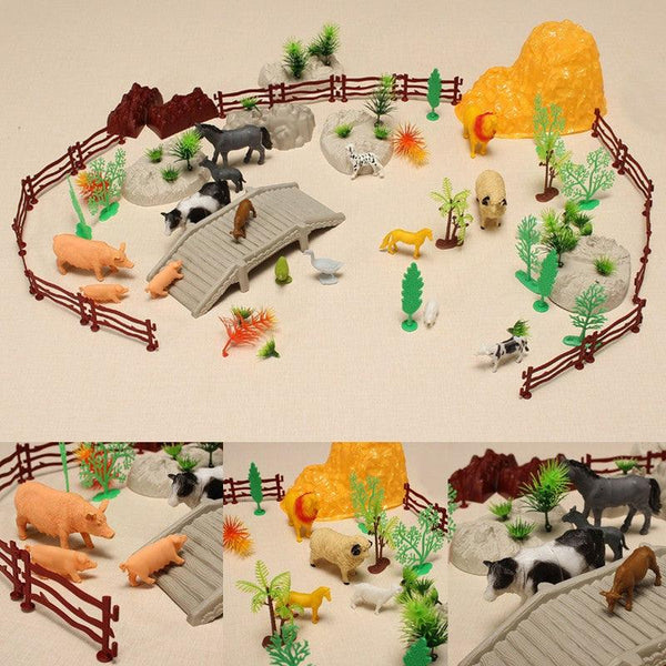 YC 666E-99 100PCS Farm Pig Duck Horse Sheep Model DIY Scene Toy - MRSLM