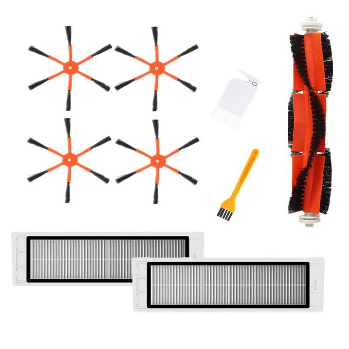 9pcs Vacuum Cleaner Parts for Xiaomi Roborock S6 S55 S5 MAX Side Brushes*4 Main Brush*1 HEPA Filters*2 Cleaning Brushes*2 Non-original - MRSLM