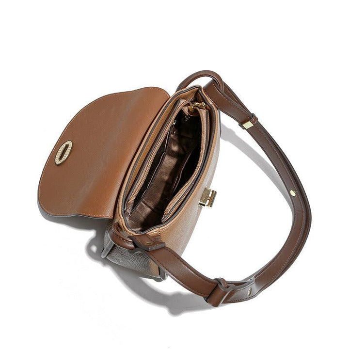 Crossbody Half Round Lock One Shoulder Flap Women's Bag - MRSLM