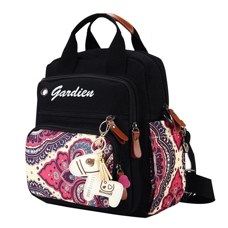 women's washed canvas shoulder bag, view 3 - MRSLM