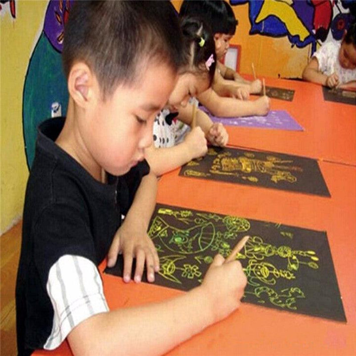 Funny Scratch Children Painting Notebook DIY Drawing Toy Big Blow Painting Children Educational Toys - MRSLM