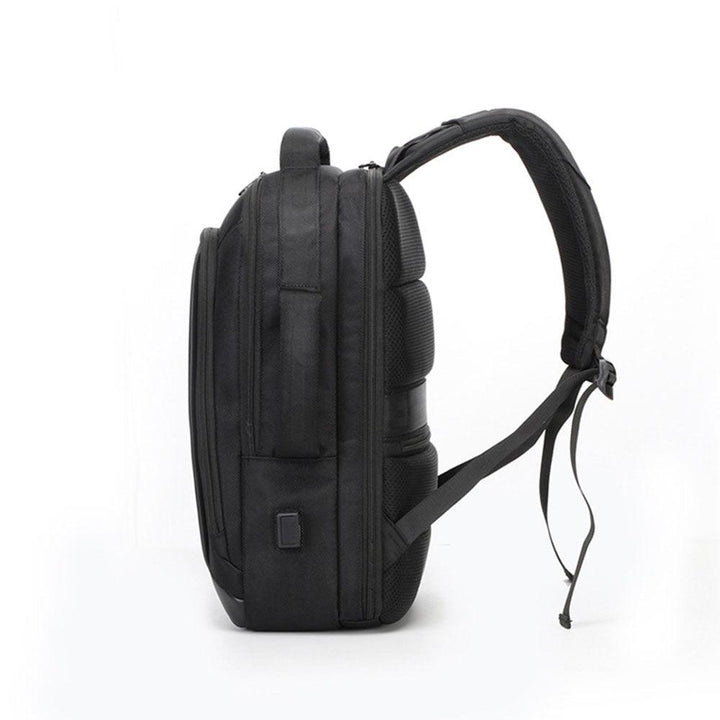 Business Backpack Laptop Computer Bag Schoolbag Shoulders Storage Bag Waterproof with USB Headset Interface (Black) - MRSLM