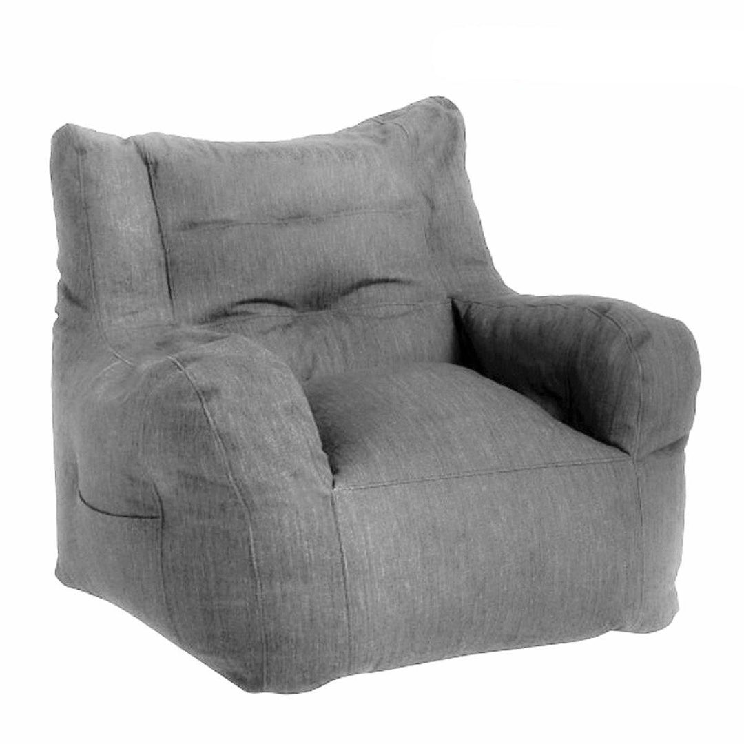 Home Luxury Bean Bag Cover Armchair Beanbag Sofa/Chair Armrest Book Pocket - MRSLM
