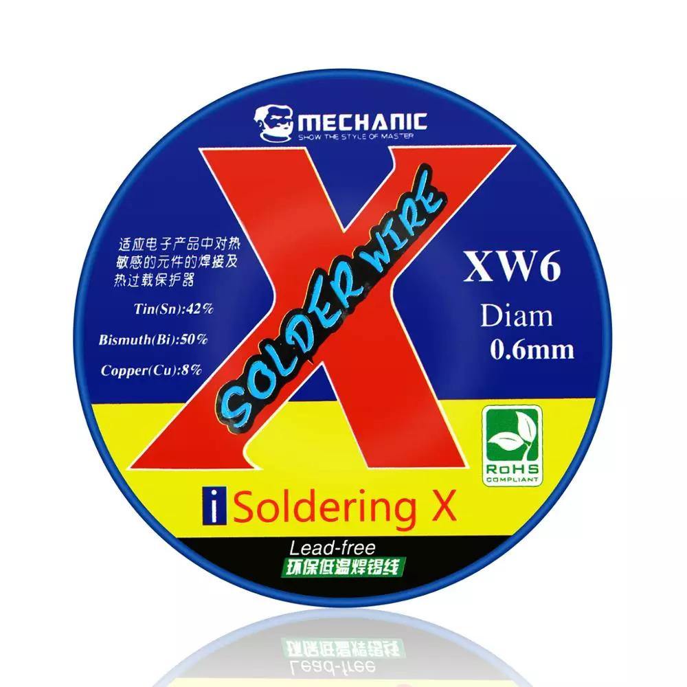 MECHANIC 50g 0.5/0.6mm Rosin Core Lead-Free Solder Wire 138℃ Real Low Melting Point Solder Wire Welding Flux Sn 42%/Bi 50%/Cu 8% - MRSLM