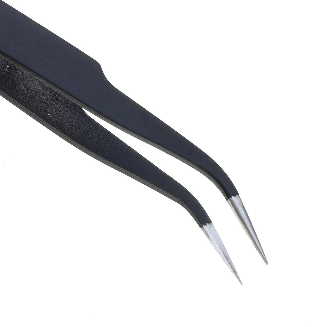 9 Pcs ESD Tweezer Anti-static Stainless Steel Precisiion Tweezers for Electronics Nail Beauty - MRSLM
