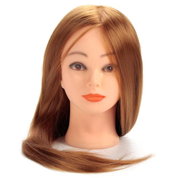 30% Real Human Hair Training Head Cutting Braiding Practice Mannequin Clamp Holder Gold - MRSLM