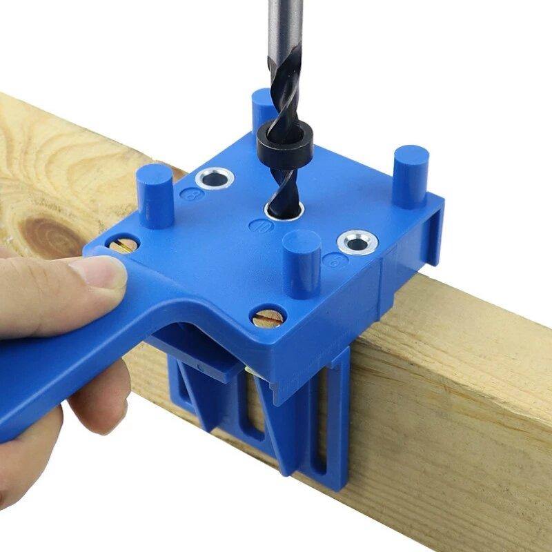DIY Wooden Board Punch Drilling Locator Straight Hole Puncher Drilling Locator Round Dowel Splicing Tool - MRSLM