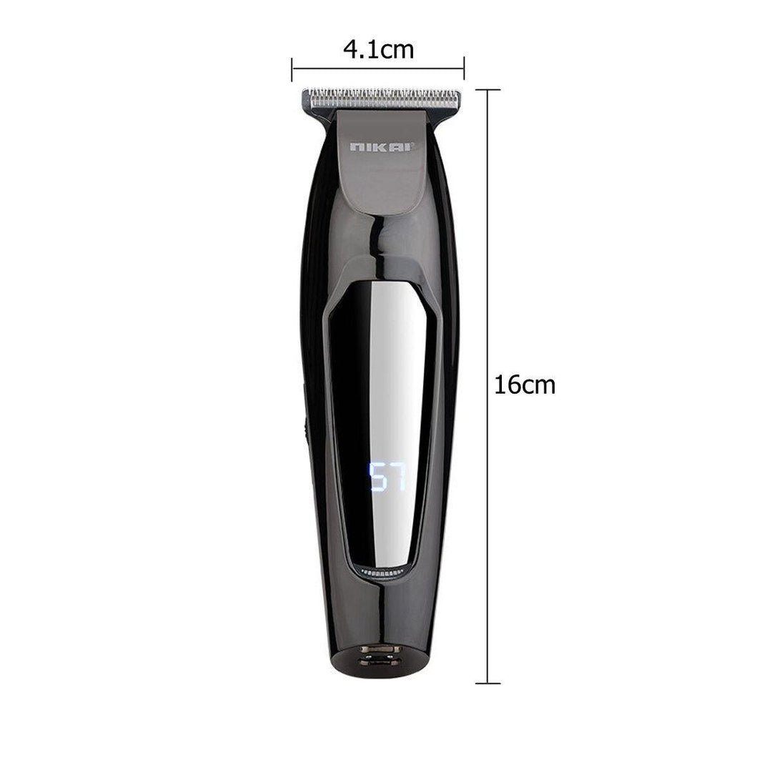 USB LCD Digital Display Hair Clipper Oil Head Push White Electric Clipper Trimming Carving Small Fader - MRSLM