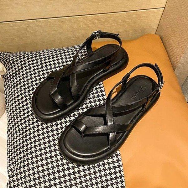 Soft Sole All-match Flat Thong Platform Roman Sandals - MRSLM