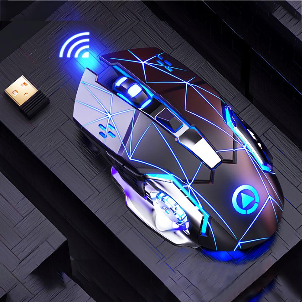 YINDIAO A4 2.4G Wireless Gaming Mouse Ergonomic 6 Buttons LED 1600DPI Computer Rechargeable Gamer Mice Silent Mouse for PUBG FPS Games - MRSLM