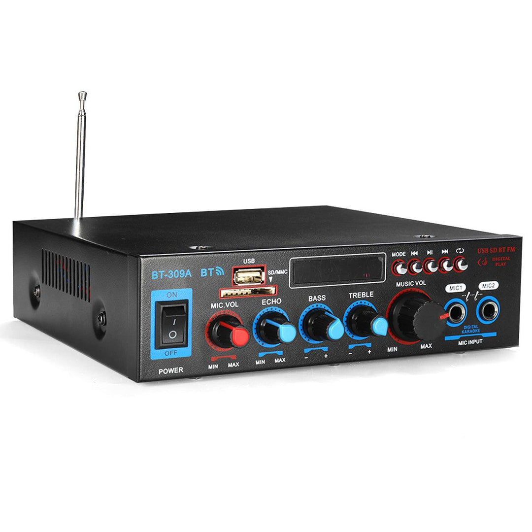 BT-309A 220V 800W 2CH Home Stereo bluetooth Amplifier Support USB FM AUX MIC Microphone - MRSLM