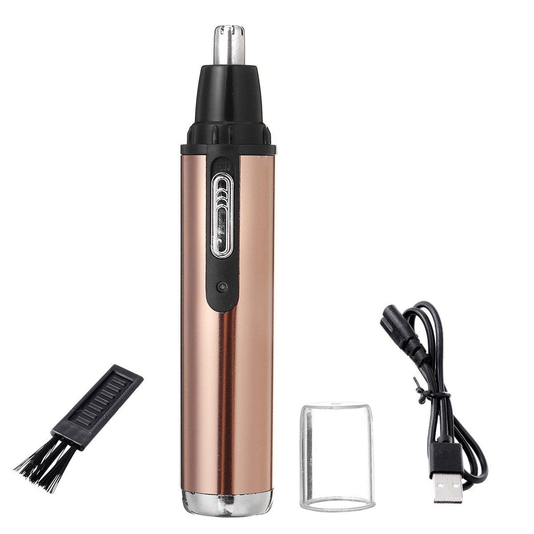 USB Rechargeable Nose Hair Trimmer Electric Compact Ear Nose Neck Eyebrow Hair Removal - MRSLM