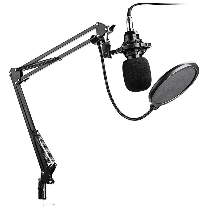 BM800 Live Sound Card V8 Condenser Microphone Recording Mount Boom Stand Mic Kit for Live Broadcast K Song - MRSLM