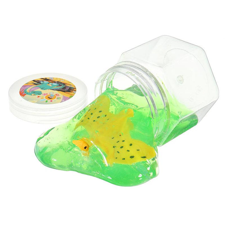 Dinosaur Animal Crystal Mud Hex Bottle Transparent Slime DIY 5.5cm*5.7cm Plasticine Toy Gift - MRSLM