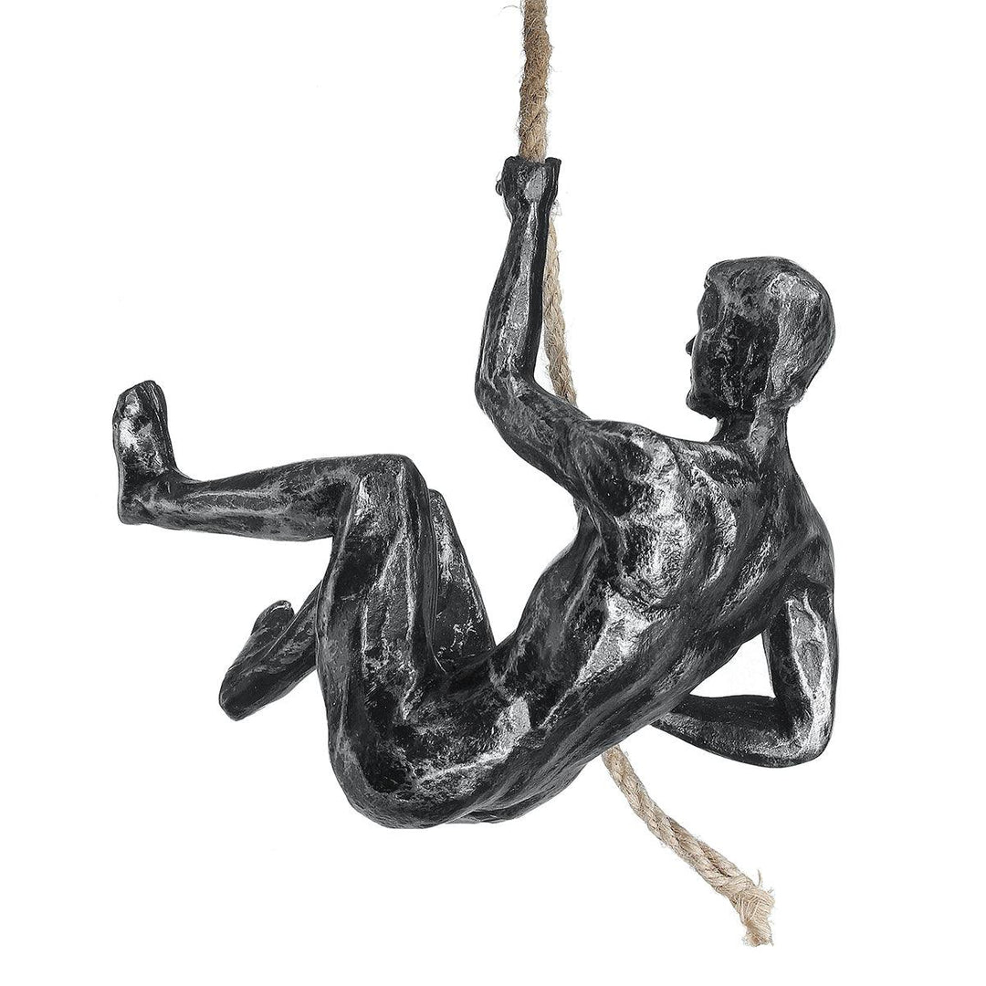 Handmade Global Climbing Iron Man Rope Wall Mounted Art Sculpture Climber Toys - MRSLM