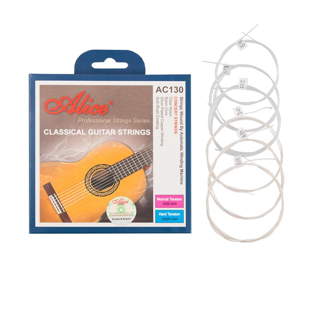 Alices AC130-N Classical Guitar Strings Set 0.028-0.043 Coated Copper Alloy Wound Plated Steel 4 Strings - MRSLM