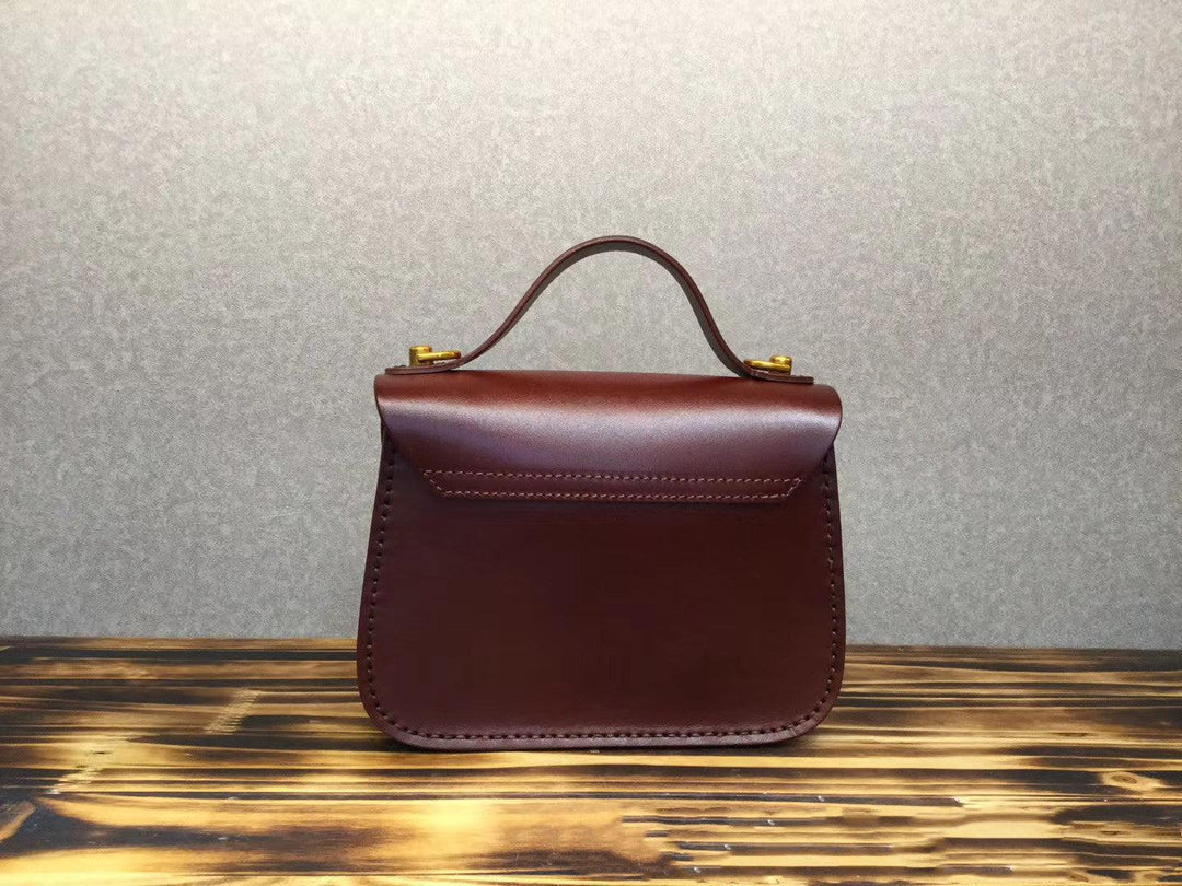 Vintage Tree Cream Leather Portable Messenger Bag - MRSLM
