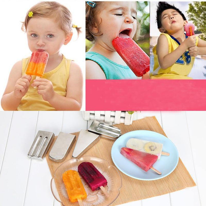 KC-ICE18 1Pcs DIY Ice Cream Pop Mold Popsicle Lolly Mould Stainless Steel Ice Cube Tray Pan - MRSLM