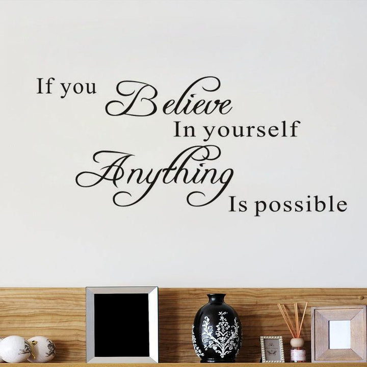 71X30CM If You Believe English Letter Wall Stickers Home Bedroom Decoration - MRSLM
