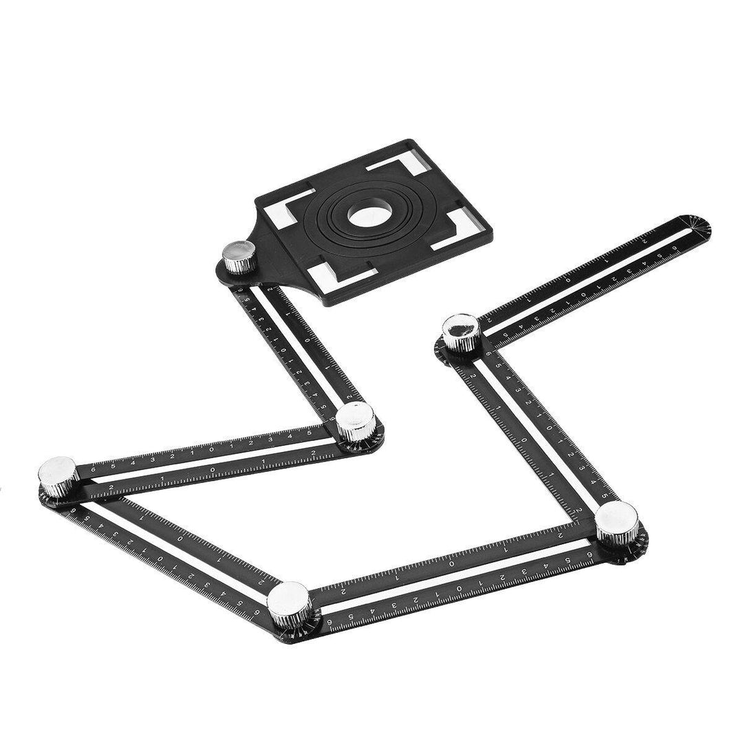 Aluminum Alloy 25/40/45/55/75mm Multi Angle Tool Six Folding Universal Ruler Tile Hole Measure Tool Angle With Size - MRSLM