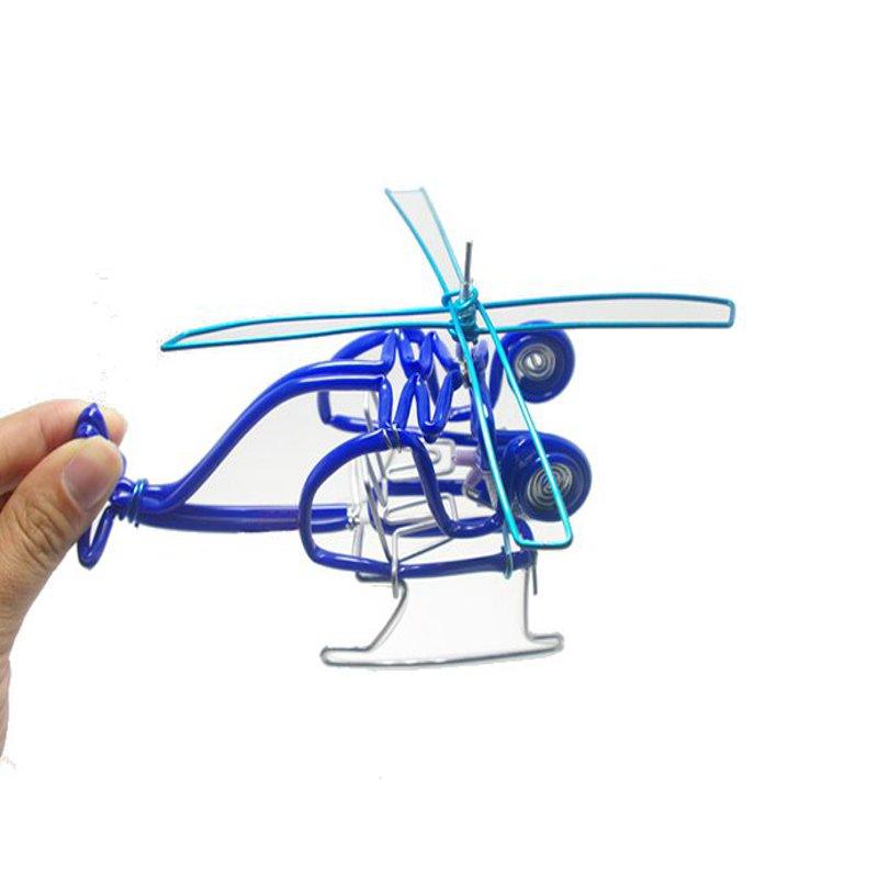 Creative Hand-made Helicopter Toy Model Plane Kids Gift Decor Collection Multi-colors - MRSLM
