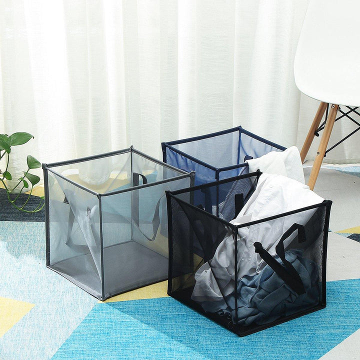 Folding Mesh Basket Storage Box Dirty Clothes Sock Portable Organizer Reusable Laundry Basket - MRSLM