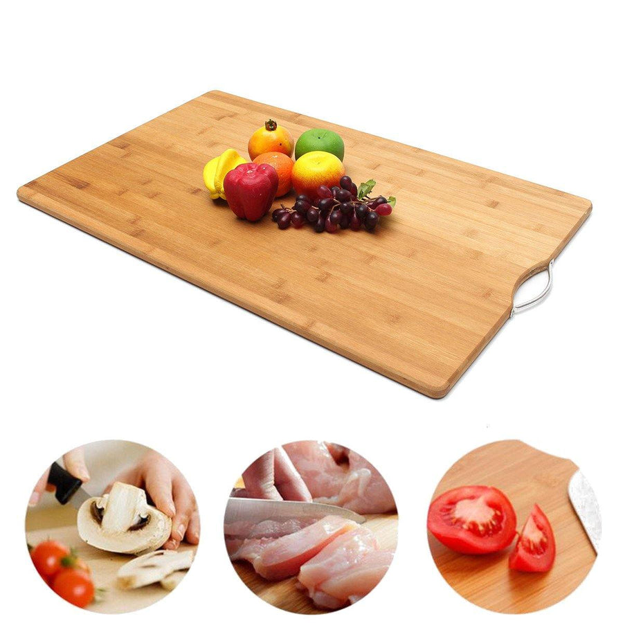Extra LARGE Carbonised Kitchen Bamboo Cutting Chopping Board With Hook Kitchen Cutting Board - MRSLM
