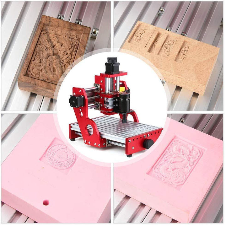 Red 1419 3 Axis Mini DIY CNC Router Standard Spindle Motor Wood Carving Engraving Machine Milling Engraver Woodworking - MRSLM