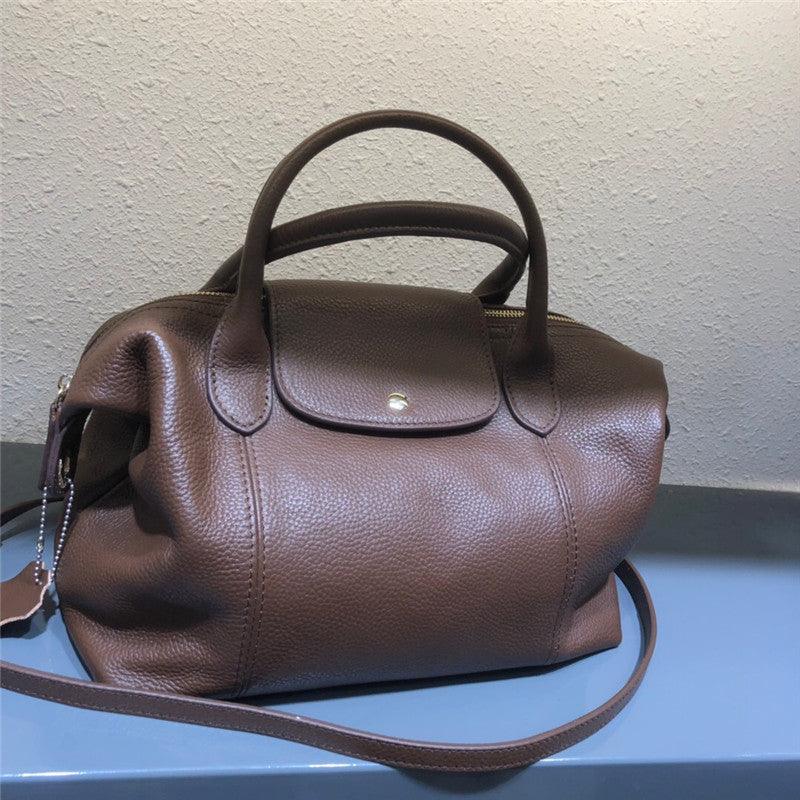 Dragon Inlaid Bag With The Same Top Layer Cowhide Handbags Casual Soft Cowhide - MRSLM