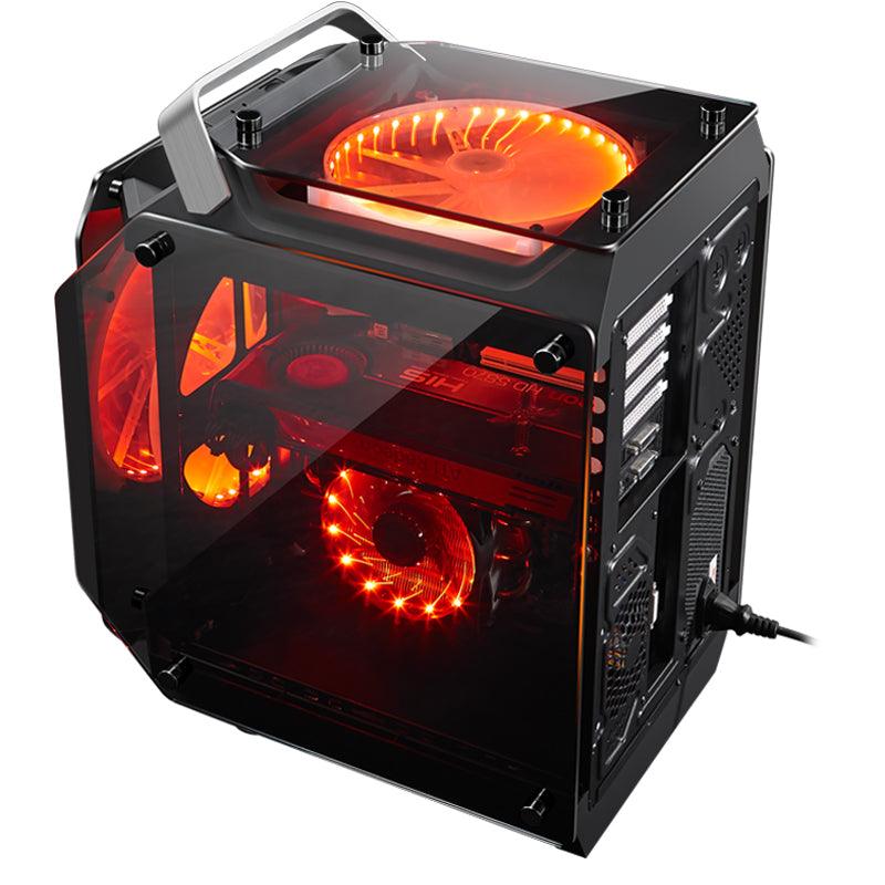 Coolman Gorilla Tempered Glass ATX Computer Gaming Case Water Cool Air Cool PC Case with Two 200mm Cooling Fan - MRSLM