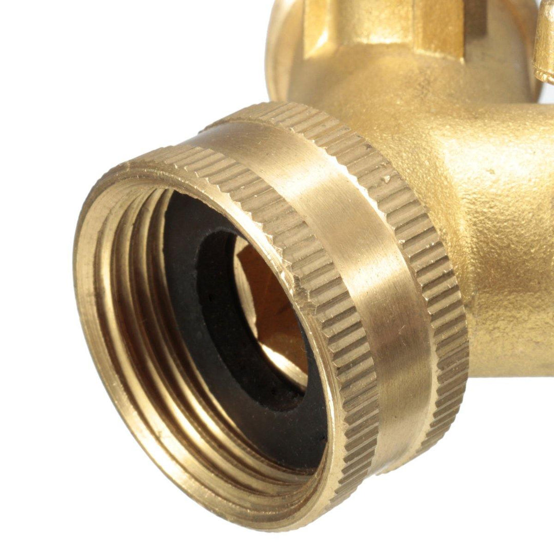 EU Standard 3/4 " Brass Garden Irrigation 2 Way Y Shape Adapter Splitter Hose Faucet Manifold Pipe Tap Connector - MRSLM