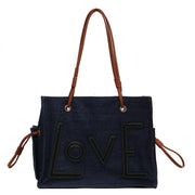simple letters one-shoulder bucket bag, view 3 - MRSLM